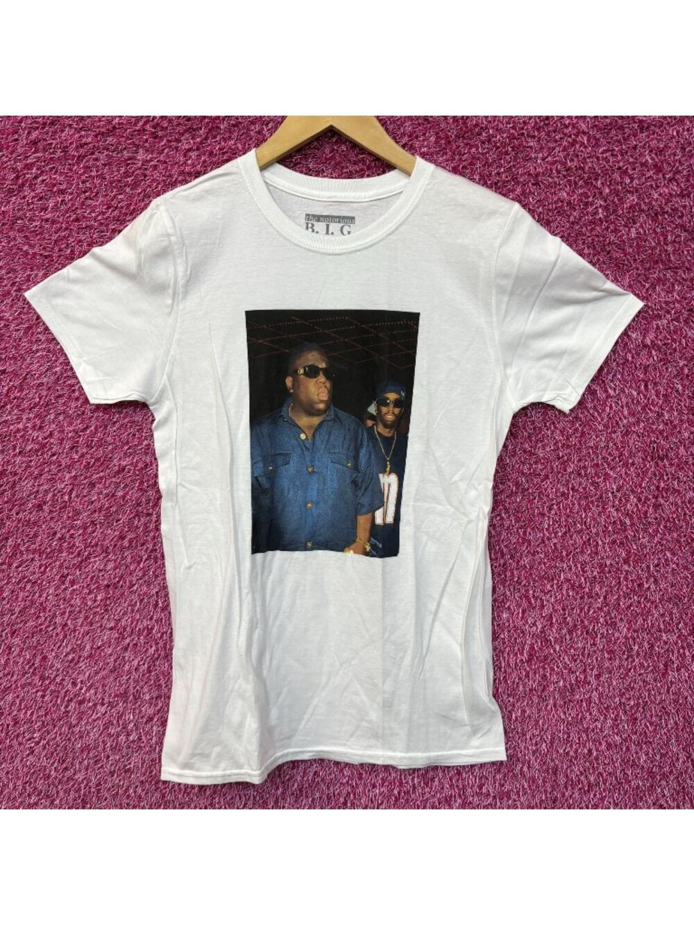 The Notorious BIG Bad Boy Club Party Poster Hip Hop Tee small